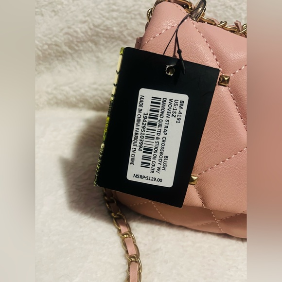 NWT BADGLEY MISCHKA Quilted Vegan Leather Blush pink  purse💗 - Picture 2 of 8